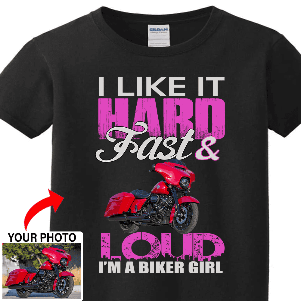 Personalized Biker T-shirt, Motorcycle Custom photo t-shirt, funny