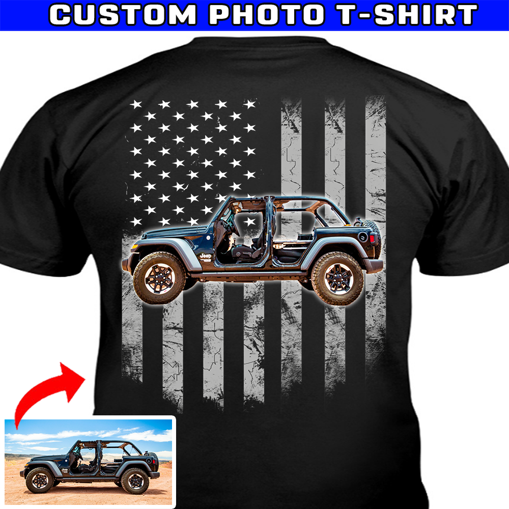 [JEEP]★24SS★Big Jeep Sleeve Printing T-Shirt Jeep Custom Photo T-shirt Print on the back (BK5) – Kool-Kool