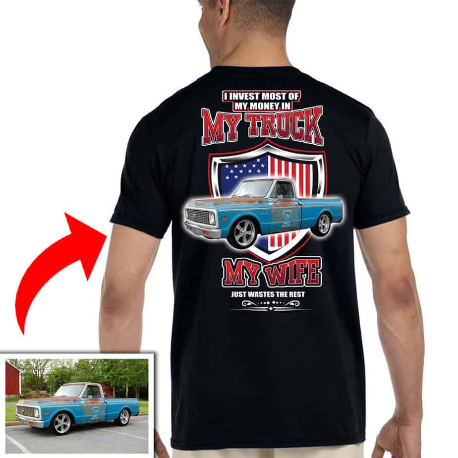 Pickup Truck Custom Photo T Shirt On The Back Pitru7 Kool Kool