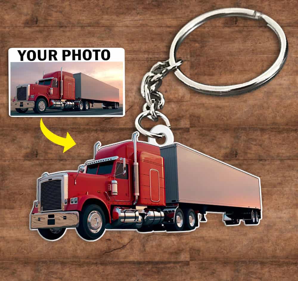 Big Rig Personalized Photo Keychain, Gifts for Semi-Trailer Truckers ...
