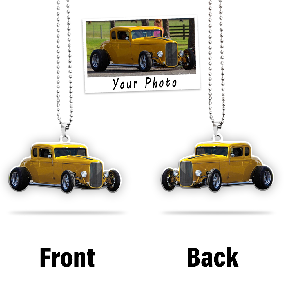Personalized Photo Hot Rod Car Hanging Ornament, Car Decor, Car ...