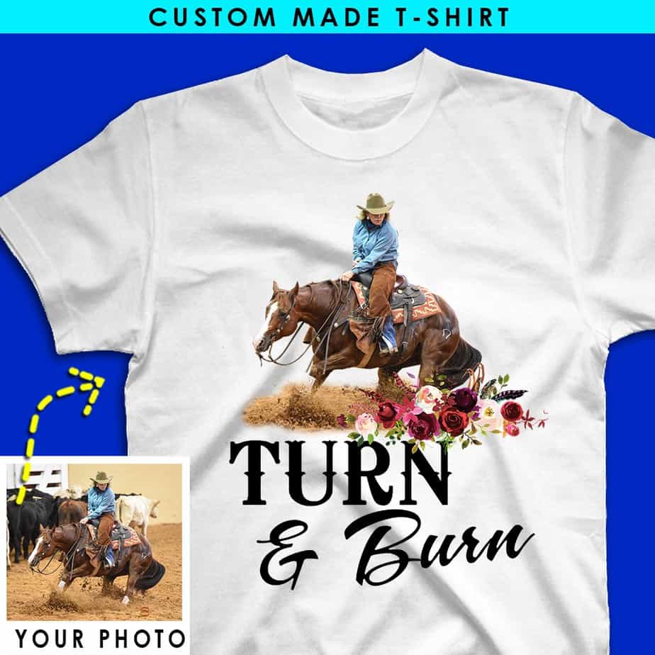Personalized Photo Barrel Racing Women’s T-shirt Horse Personalized t ...