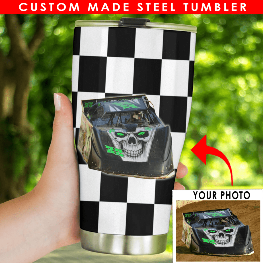 3D Race Car Cracked 20oz/30oz Skinny Tumbler