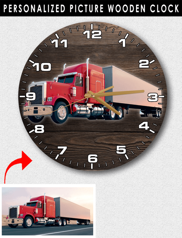 Semi Truck Personalized Wooden Wall Clock, Unique Gift for Truckers, Gifts  for Truck Drivers, Big Rig, Big Truck Dad, Boyfriend, Son Drivers 