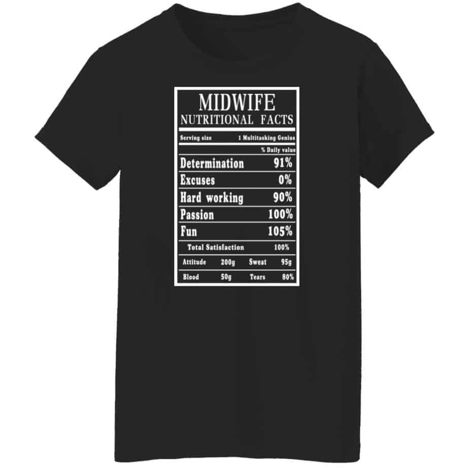 Personalized Midwife Nutrition Facts Shirt Midwife T-shirt Midwife Gift Midwife T shirt Midwife Shirt Midwife Tshirt Midwife Tee