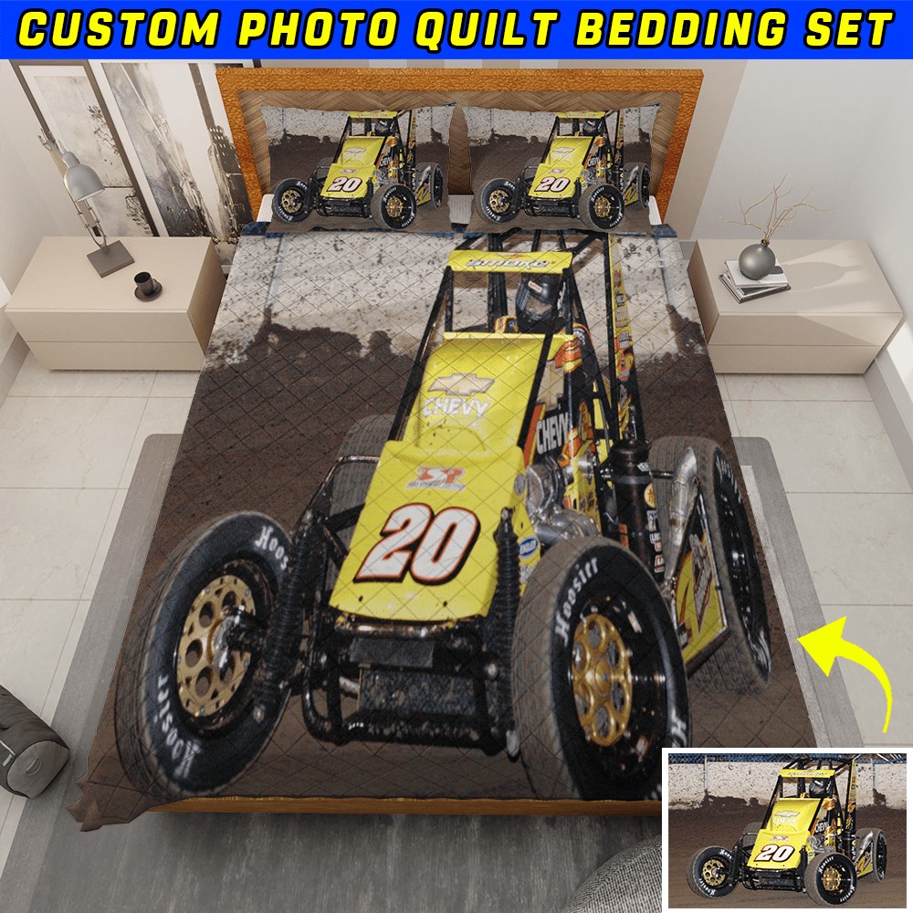 Personalized Photo Dirt Track Racing Quilt Bedding Set – Kool-Kool