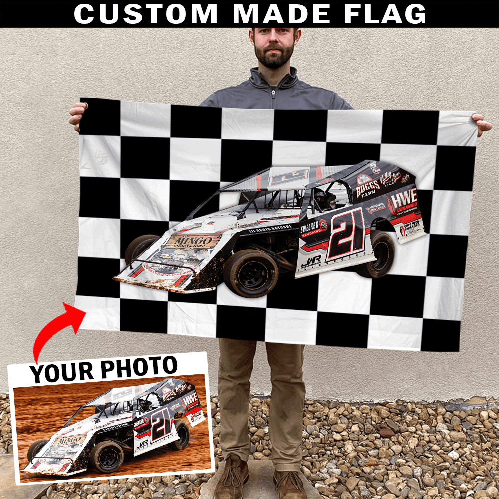 Personalized Go Kart Checkered Flag; Karting custom photo Checkered ...