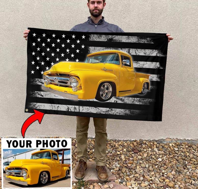 Personalized Photo Classic Car Hot Rod American House Flag (CTML