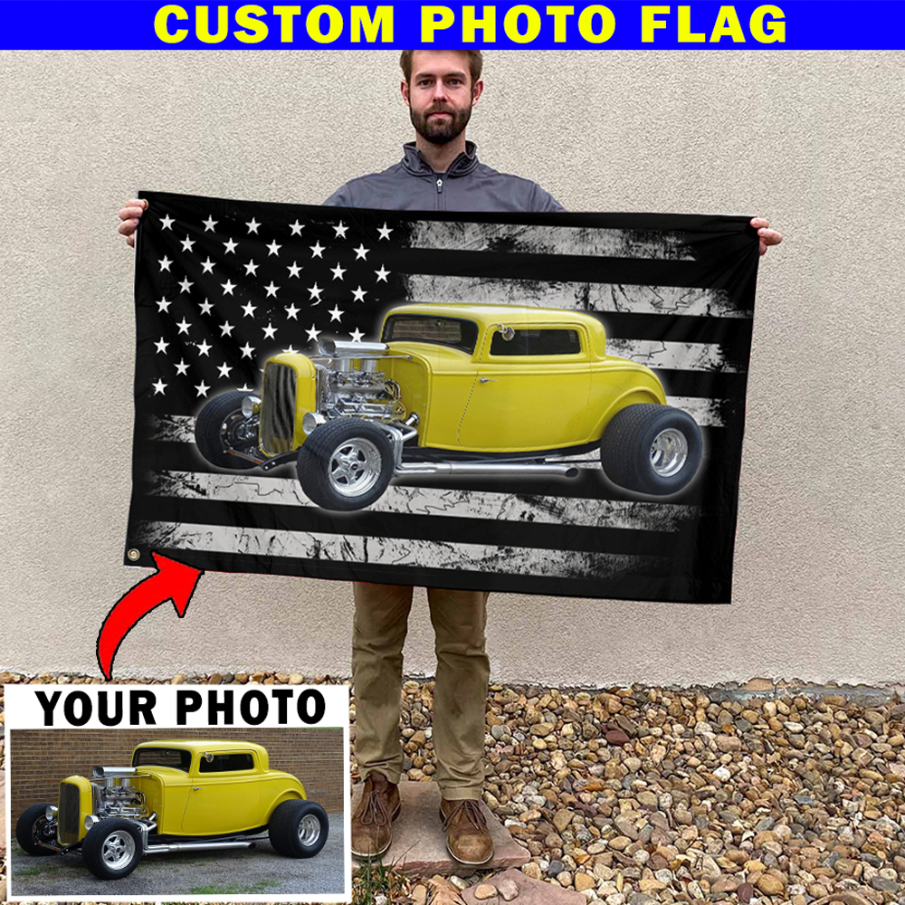 Hotwheels Style Flag Banner – 3x5 Feet – Blue With Ford Logo – Hot Rod / Chevy / Mustang