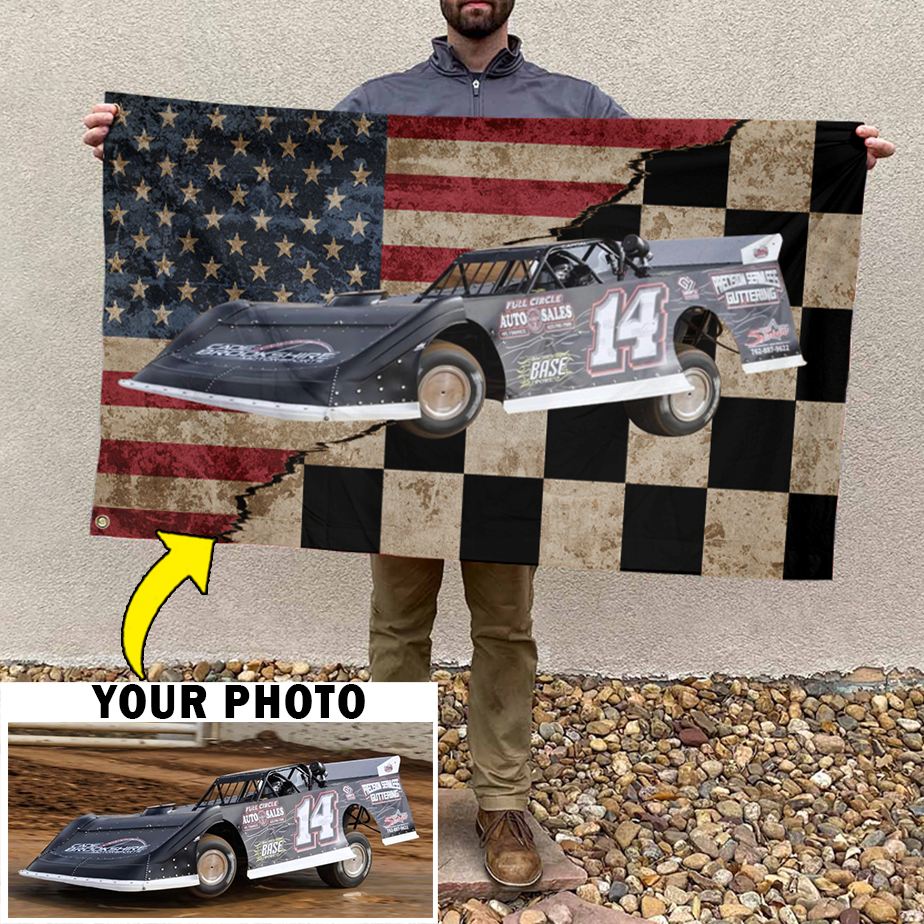 Track House Racing Flags Dirt Track Racing Personalized Photo House Flag (Mixed) – Kool-Kool