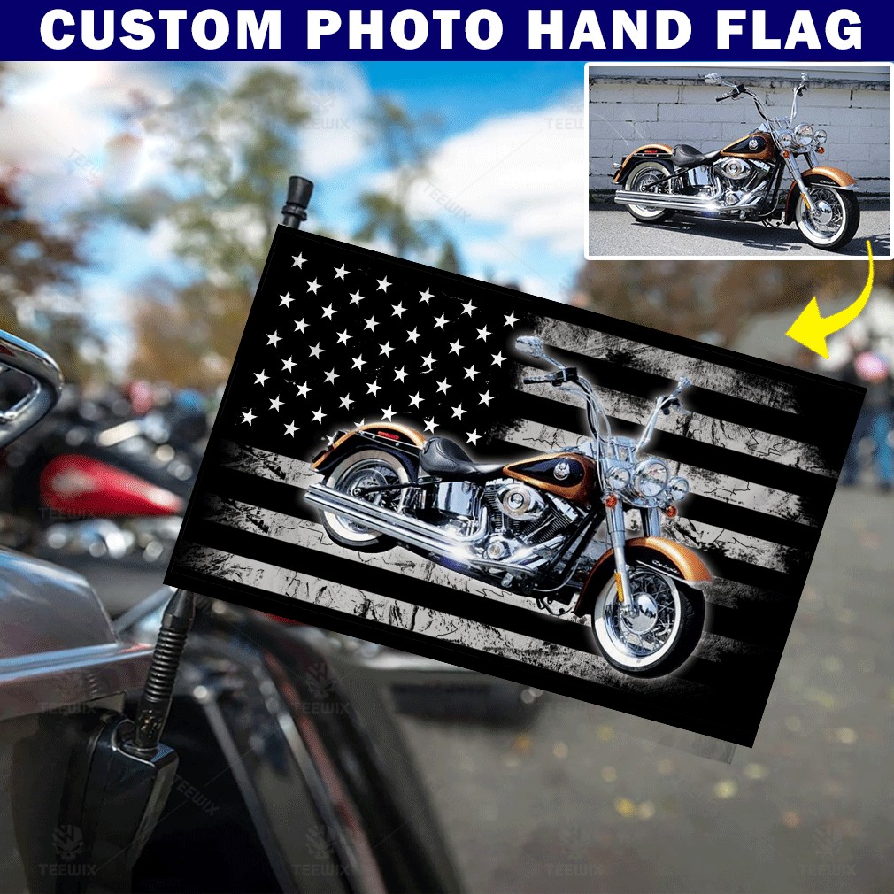 Personalized Photo Biker Motorcycle American Flag – Kool-Kool