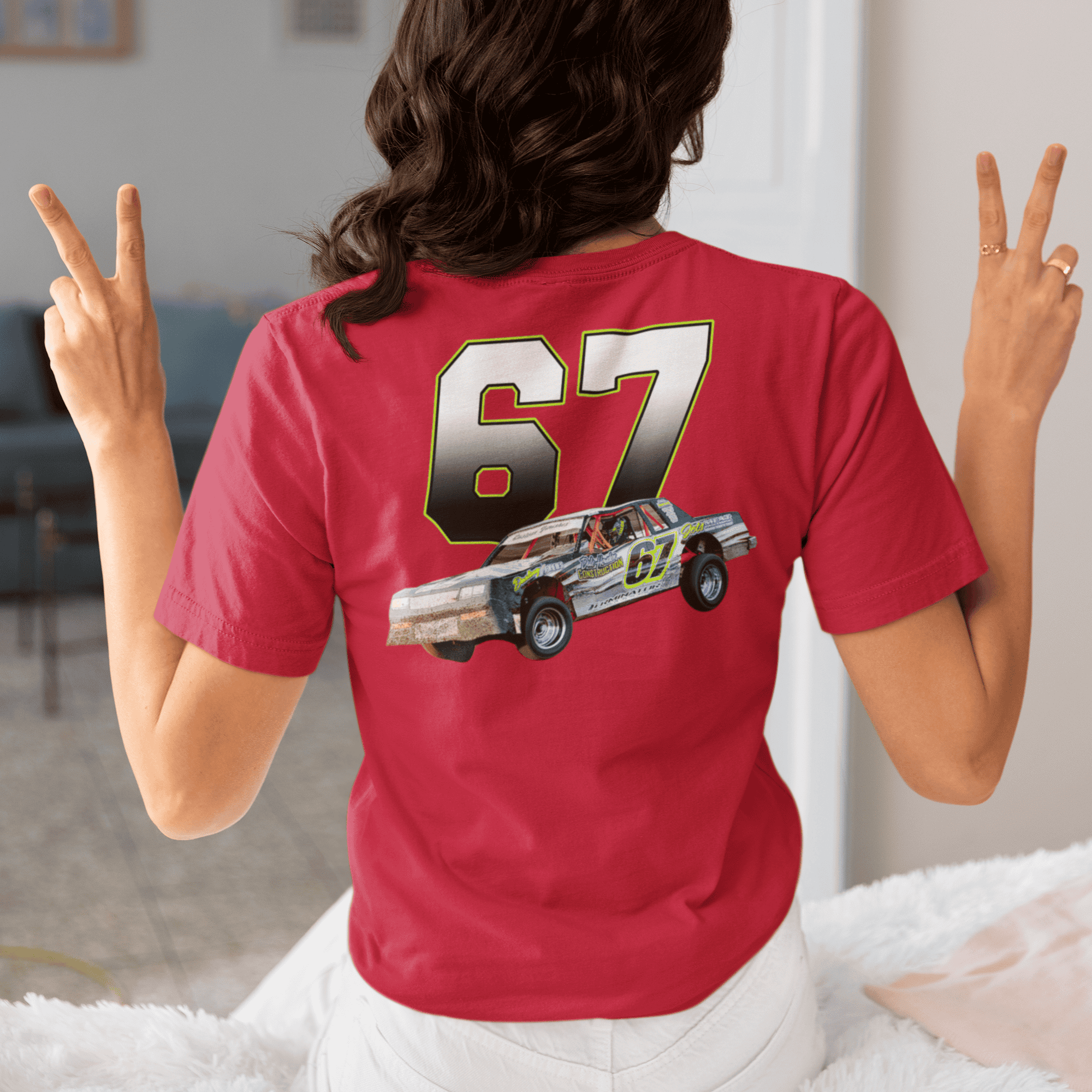 BWG 9LINE TRACK SS TEE Sサイズ Dirt Track Racing Personalized Photo & Number T-shirt (BK311
