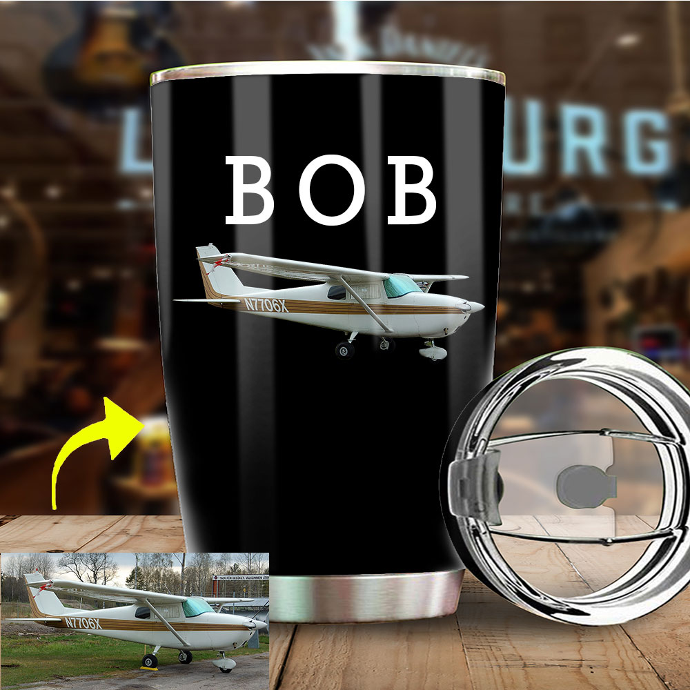 Aircraft Personalized Photo & Name Stainless Steel Tumbler (PHONA)   Kool-Kool