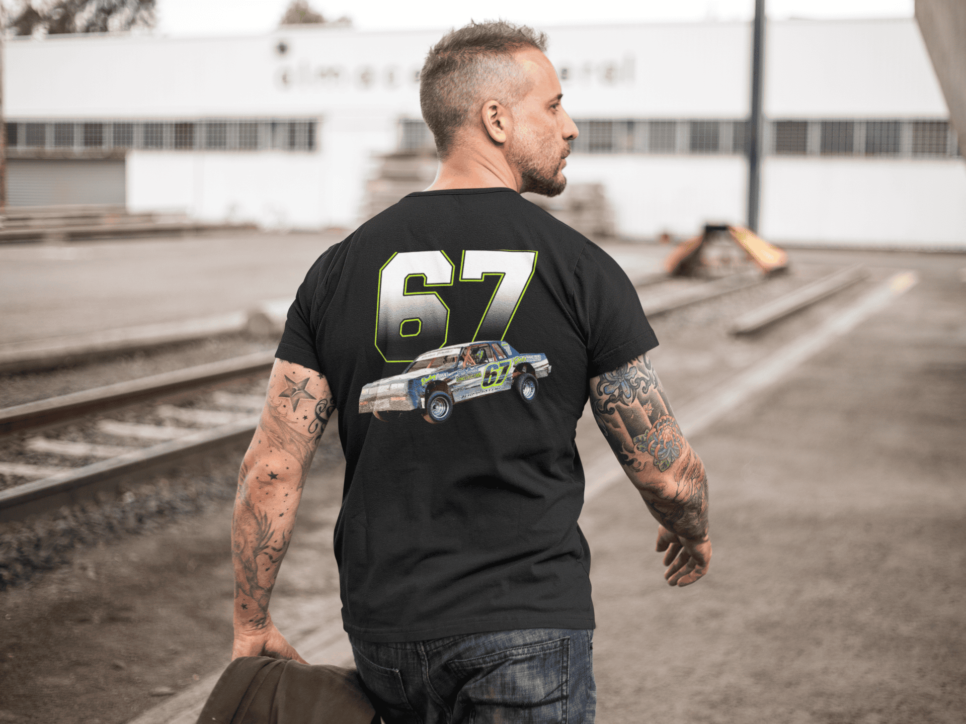 Dirt Track Racing Personalized Photo & Number T-shirt (BK311