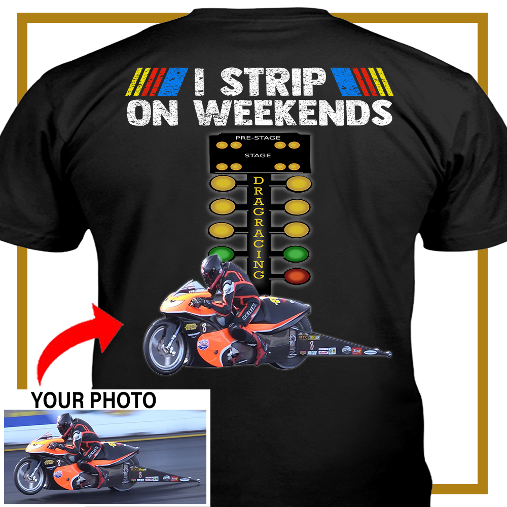 Drag Racing Custom Photo T-shirt print on the back (BK346