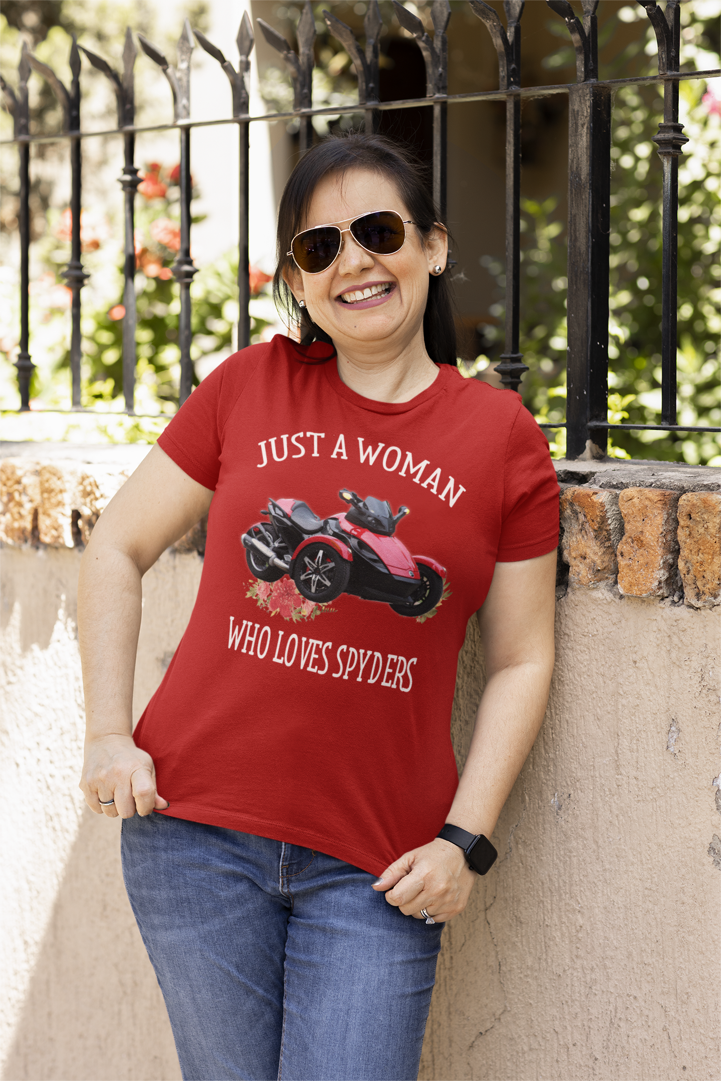 【DEARMINE】Elas Name Tack Tee Can Am Spyder Personalized Photo Women's T-shirt (BK192