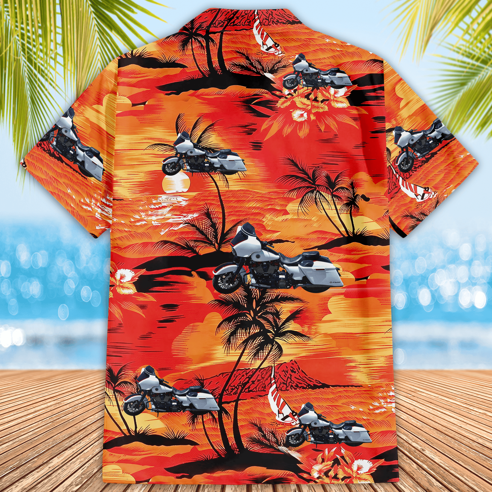 Motorcycle Personalized Hawaiian Shirt, Custom Photo Hawaiian