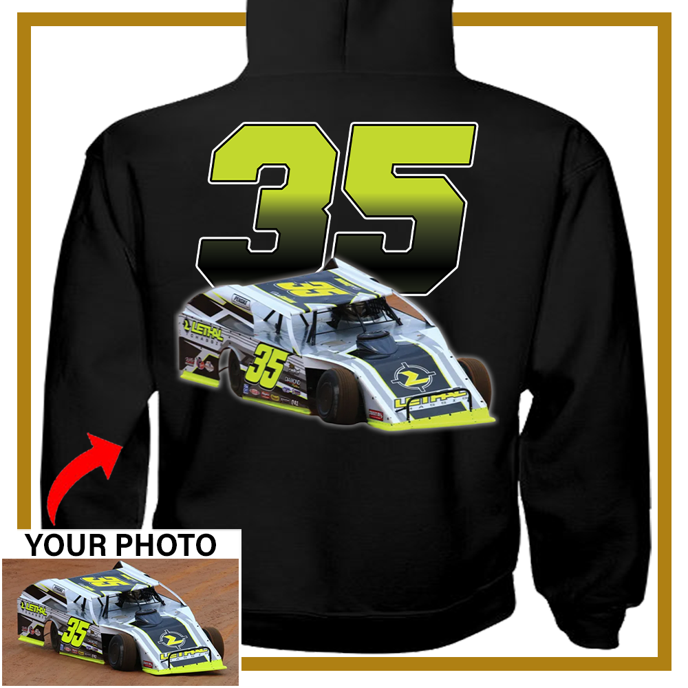 Dirt track Racing Lover Custom Photo Hooded Sweatshirt Print