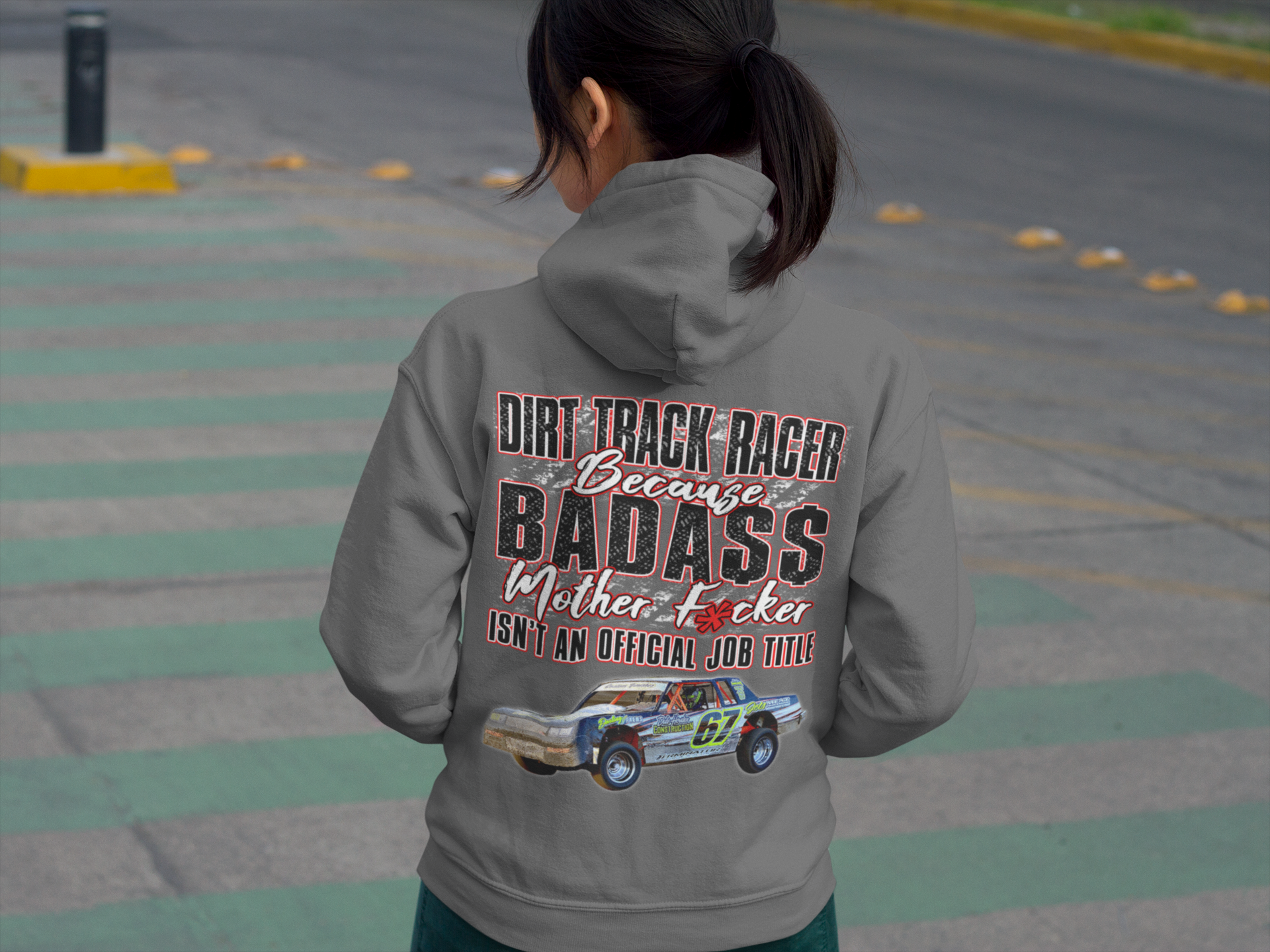 Dirt track Racing Lover Custom Photo Hooded Sweatshirt Print