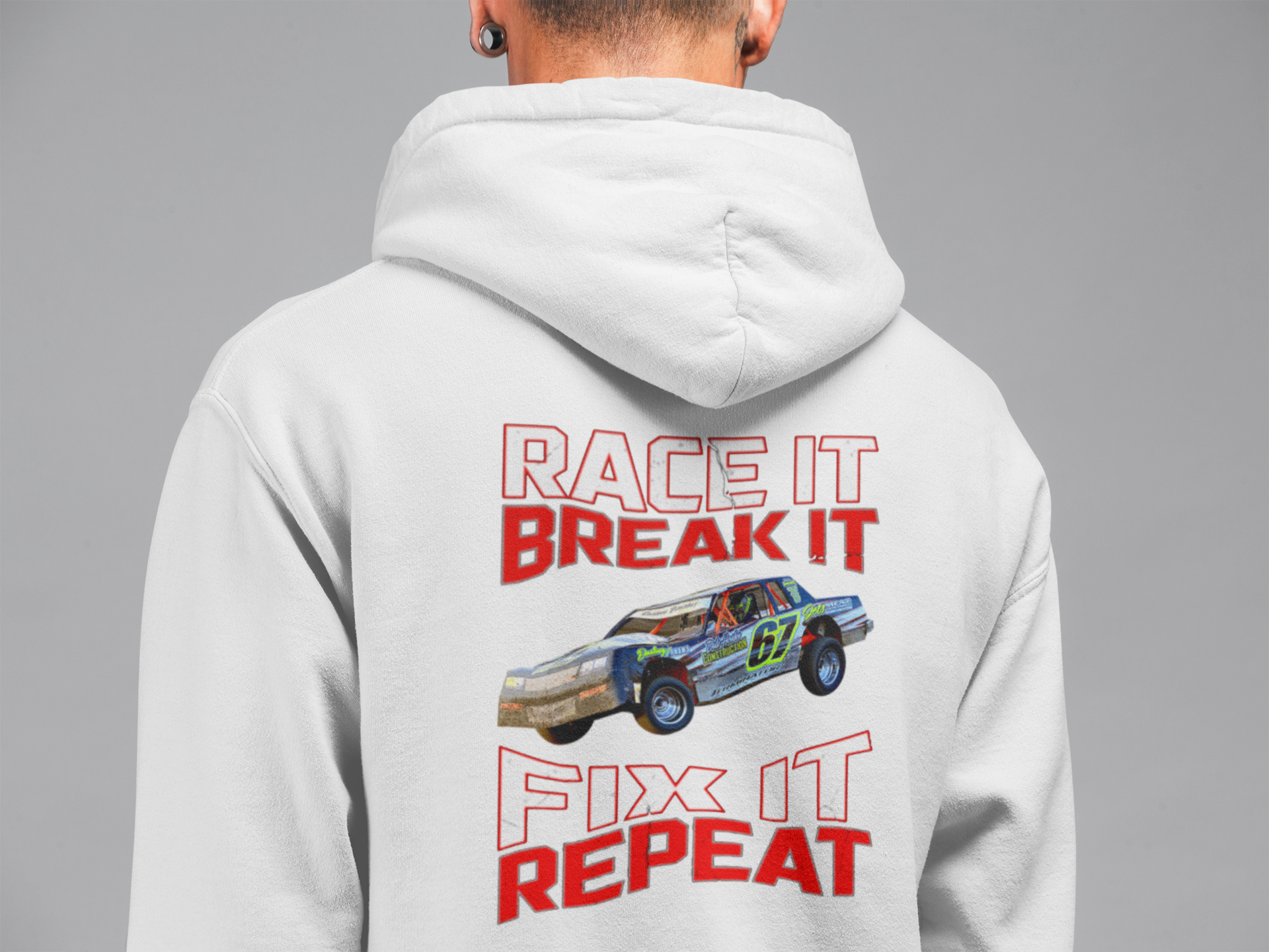 Sweatshirt Back Racing Graphics Dirt track Racing Lover Custom Photo Hooded Sweatshirt Print (Dir2 ...