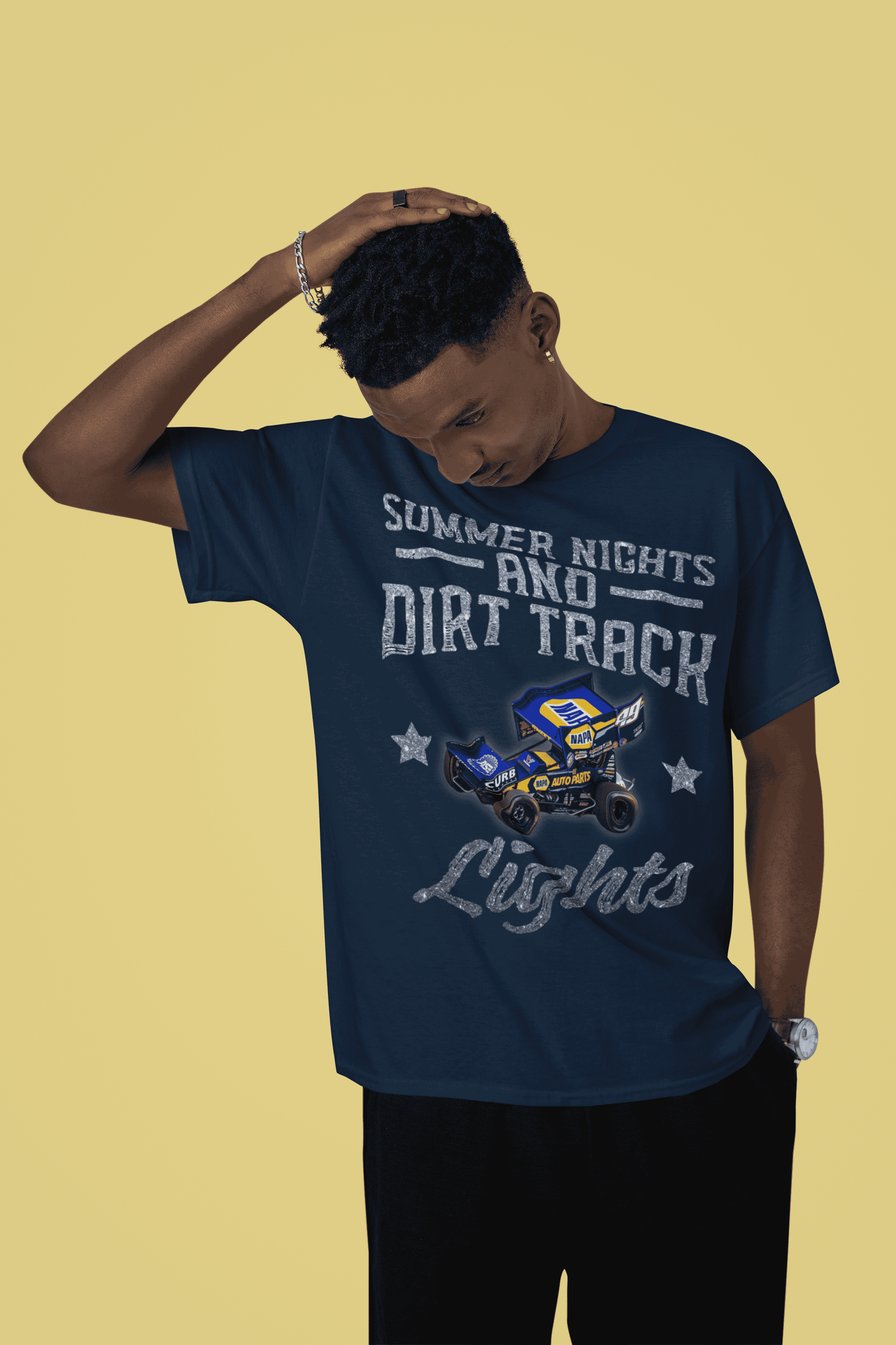 【KOOLOSET】Logo Track Half Tee Dirt Track Racing Personalized T-shirt, Dirt Track Racing