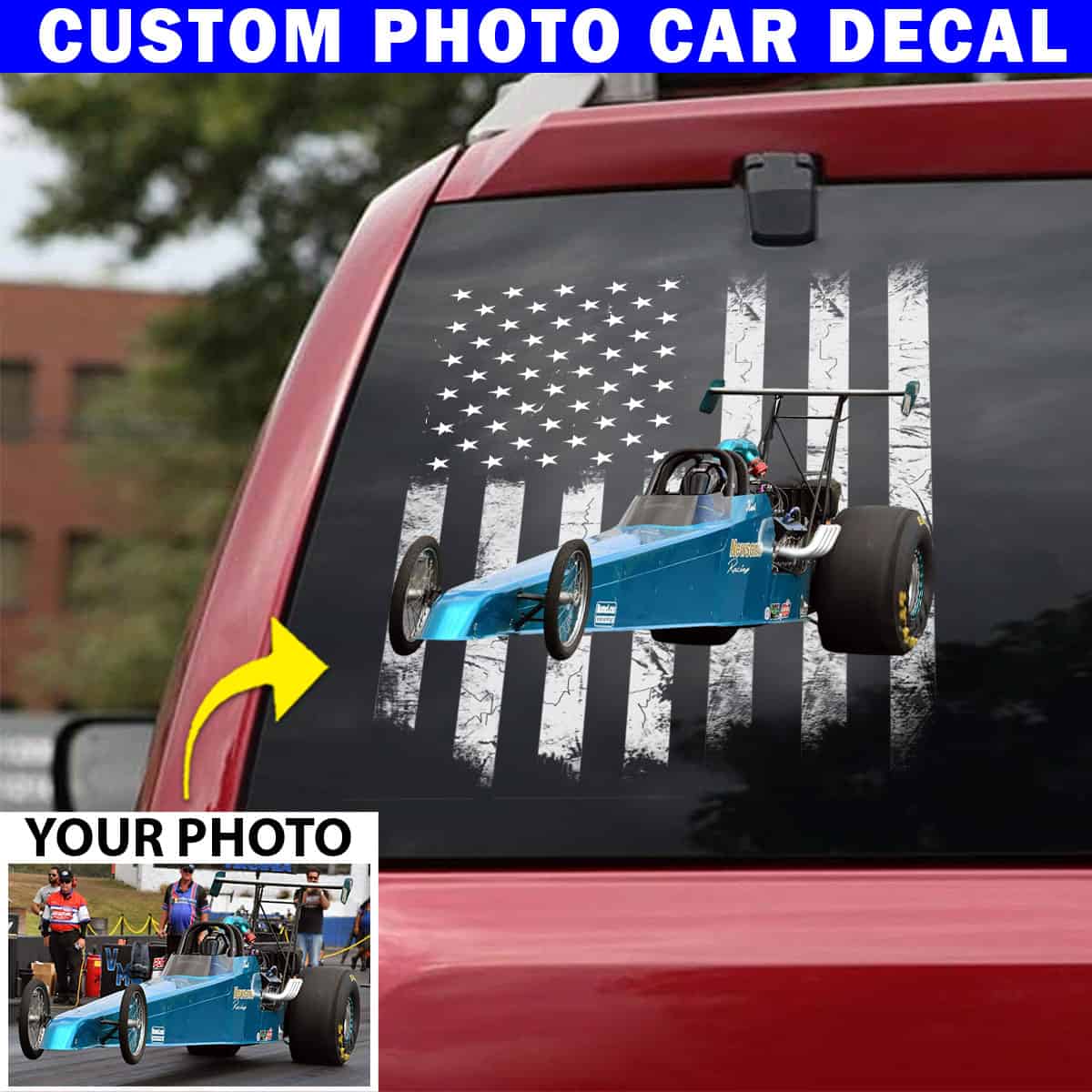 Drag Racing Personalized Transparent Vinyl Car Decal (BK5) – Kool-Kool