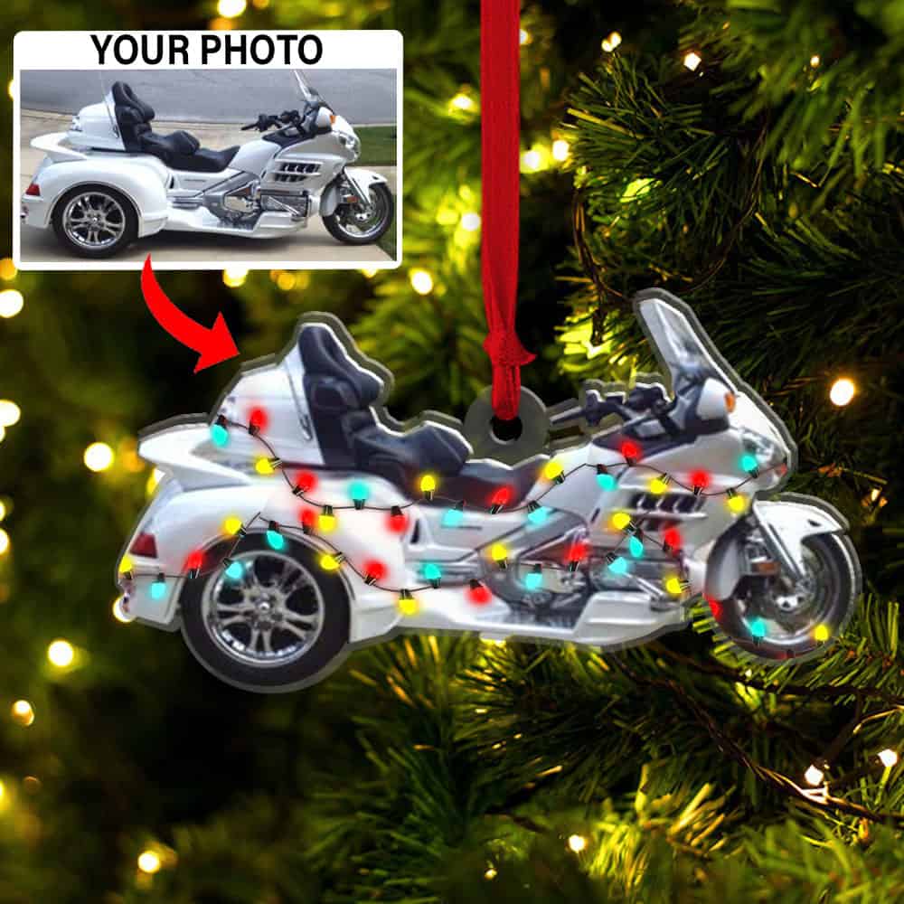 Trike Motorcycle Personalized Transparent Ornament, Tricycle Tri