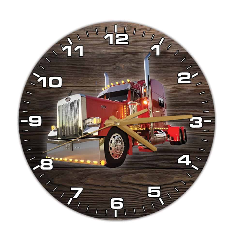 Lorry Clock Personalized Photo Semi-Truck Wall Clock, 12” Wooden, Trucker home ...