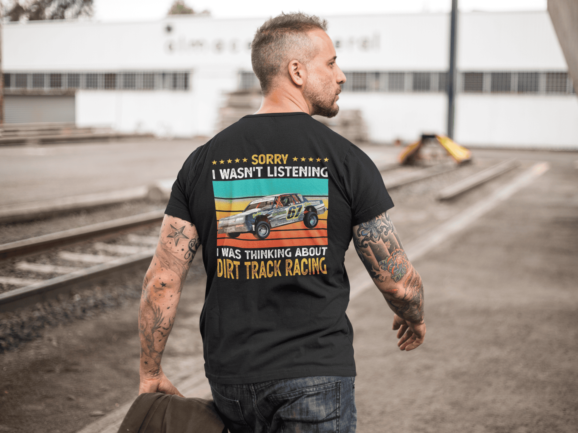 Dirt Track Racing Custom Photo T-shirt, Personalized Dirt Racing T