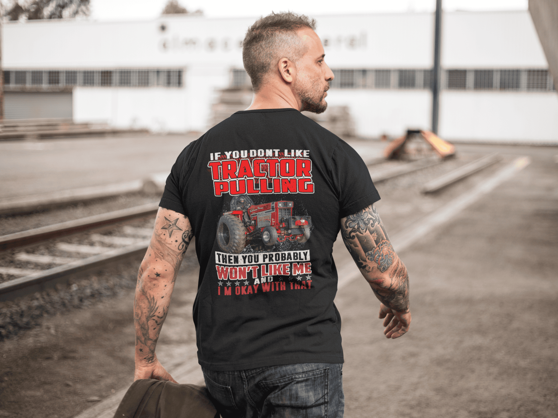T-Shirt Uomo Originale Con Trattore | 100% Cotone | Stampa Foto E Frasi | Bianca XXL