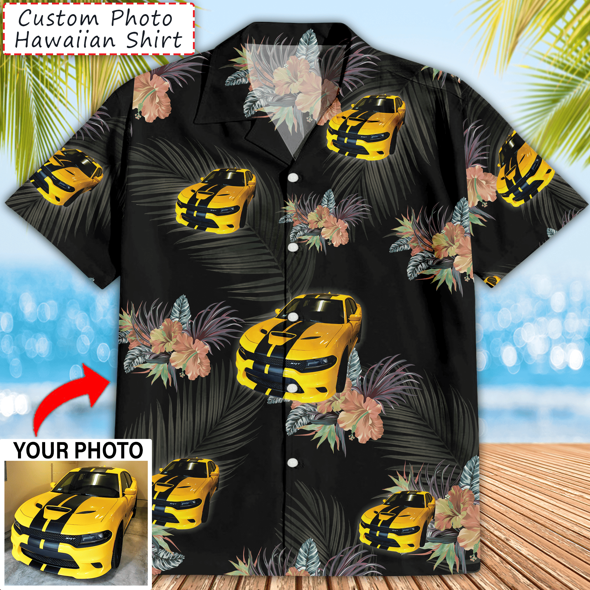 Car enthusiast Dodge Challenger Personalized Hawaiian Shirt, Dodge