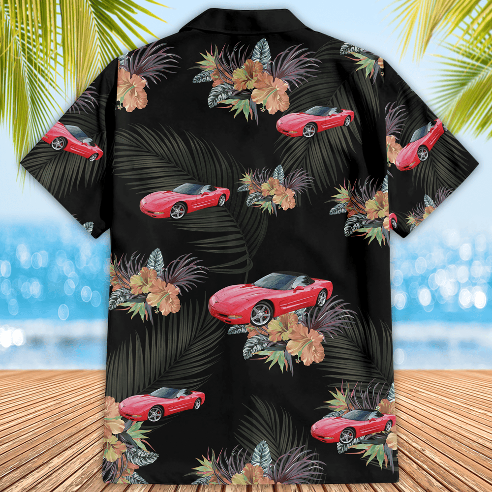 Personalized Chevy Corvette Hawaiian Shirt, Custom photo Chevy