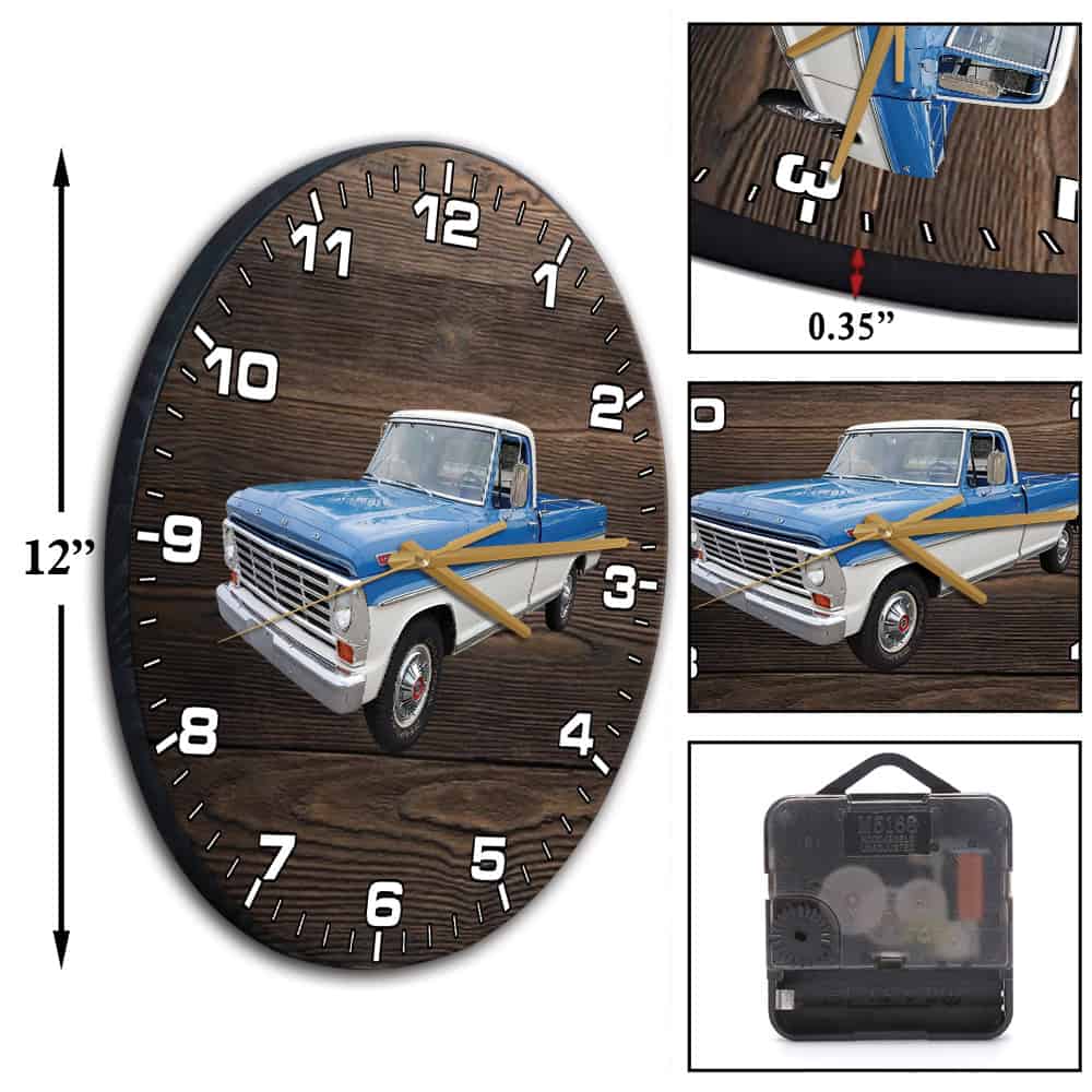 Lorry Clock Personalized Photo Ford Truck Wooden Wall Clock, Classic Truck Custom ...