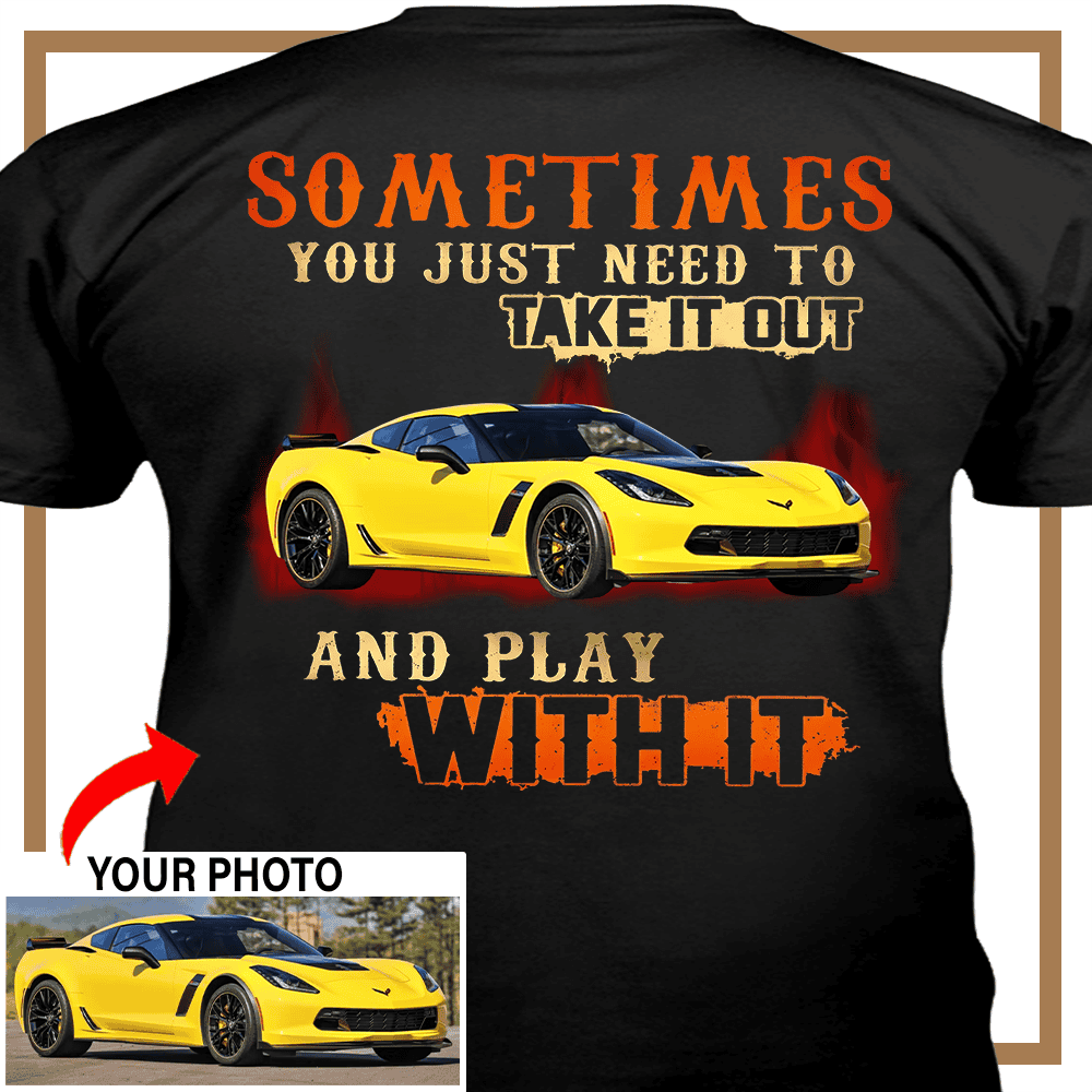 Custom Sport Car Photo  T-shirt,  Personalized Corvette t-shirt, 100% cotton, preshrunk, true to size (BK623)